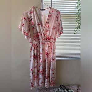 Shein floral wrap dress